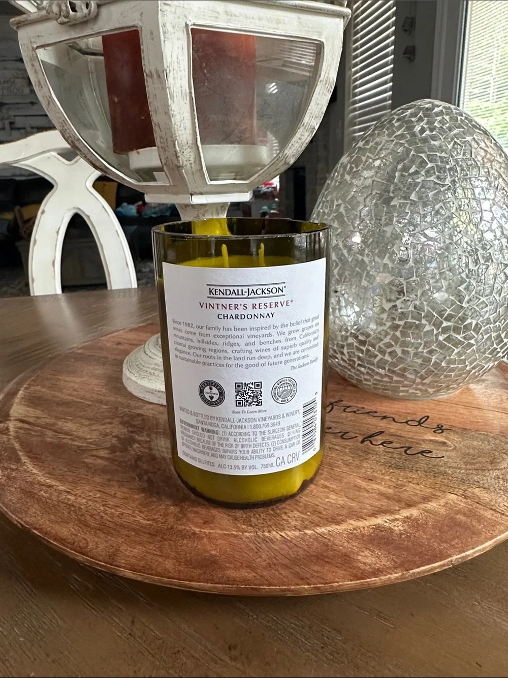 Kendall Jackson Wine Bottle Candle-Vanilla coconut scented